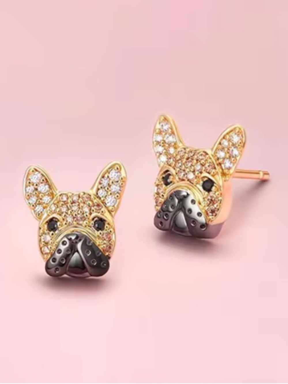 ✨ Sparkle Like a Good Girl! ✨Gold and Black French Bulldog- 18K Gold Plated